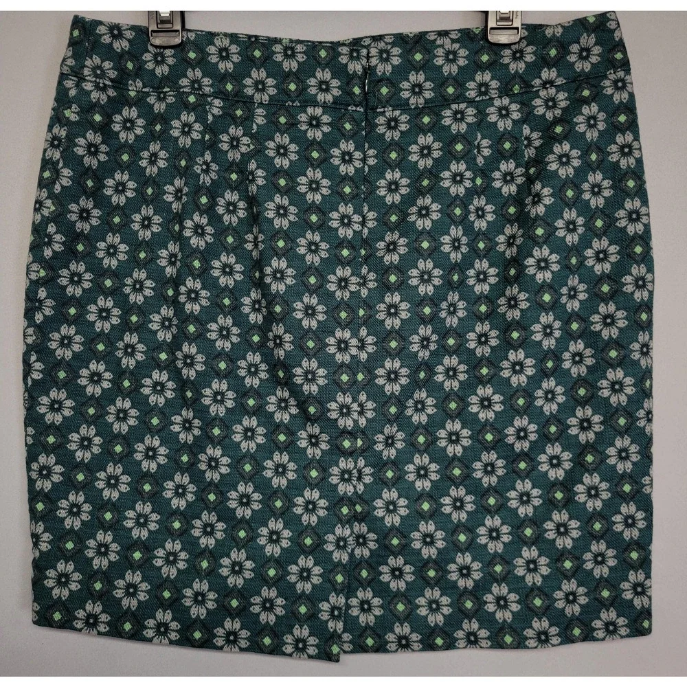 LOFT‎ Outlet Pencil Skirt Womens 14P Petite Textured Floral Zipper Casual Career